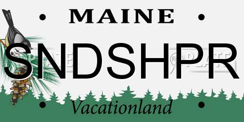 SNDSHPR Maine License Plate