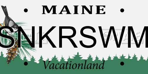SNKRSWM Maine License Plate