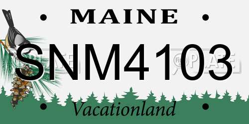 SNM4103 Maine License Plate