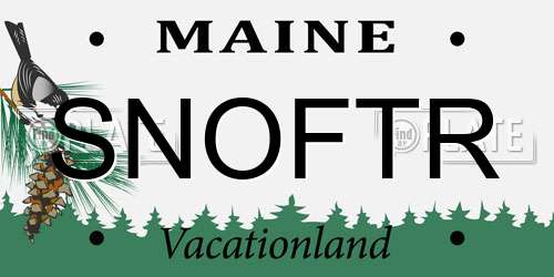 SNOFTR Maine License Plate
