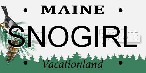 SNOGIRL Maine License Plate
