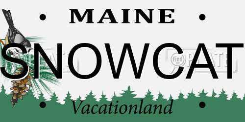 SNOWCAT Maine License Plate
