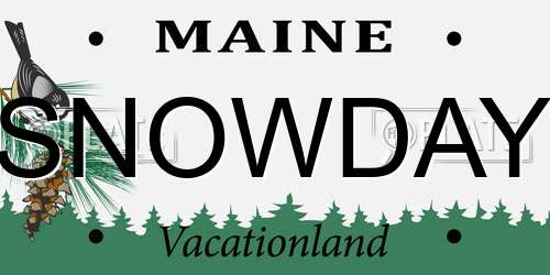 SNOWDAY Maine License Plate