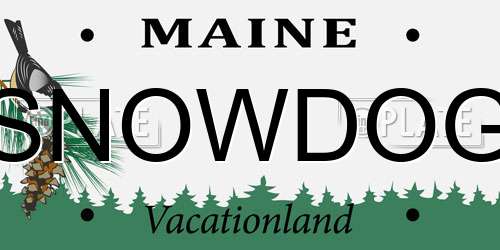 SNOWDOG Maine License Plate