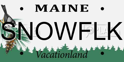 SNOWFLK Maine License Plate