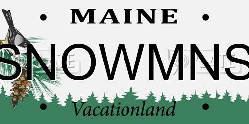 SNOWMNS Maine License Plate