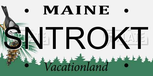 SNTROKT Maine License Plate