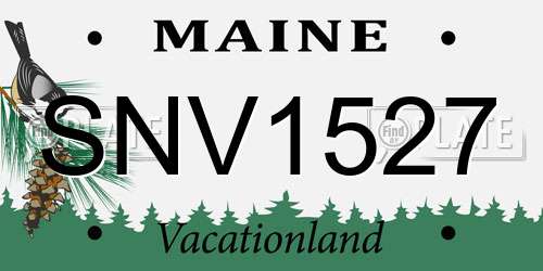SNV1527 Maine License Plate