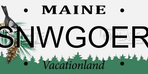 SNWGOER Maine License Plate