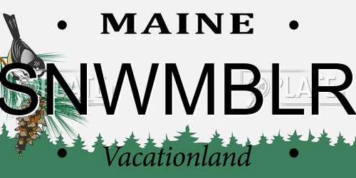 SNWMBLR Maine License Plate