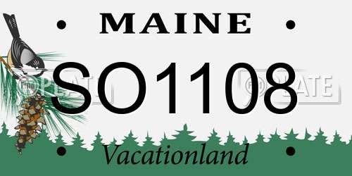SO1108 Maine License Plate