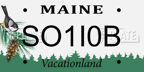 SO1I0B Maine License Plate