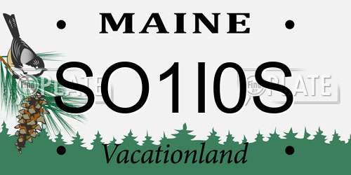 SO1I0S Maine License Plate