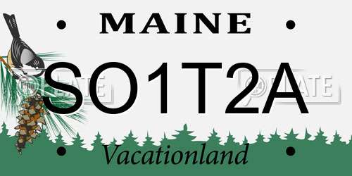 SO1T2A Maine License Plate
