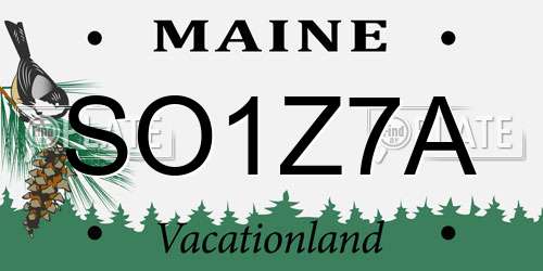 SO1Z7A Maine License Plate
