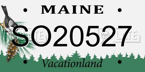 SO20527 Maine License Plate