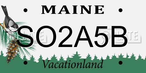 SO2A5B Maine License Plate