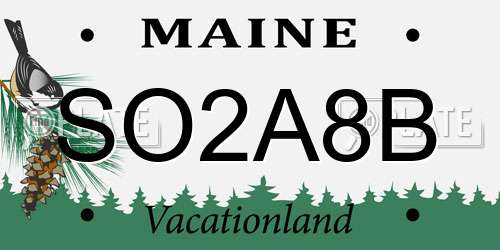 SO2A8B Maine License Plate