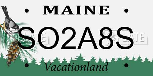 SO2A8S Maine License Plate