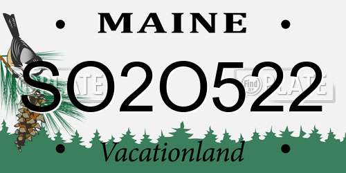 SO2O522 Maine License Plate
