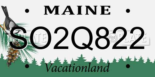 SO2Q822 Maine License Plate