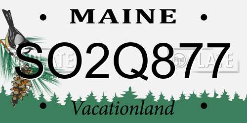SO2Q877 Maine License Plate