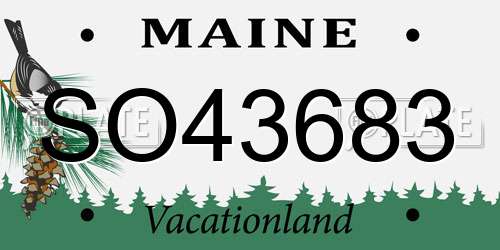 SO43683 Maine License Plate