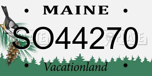 SO44270 Maine License Plate