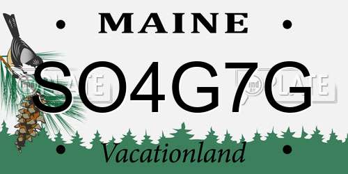 SO4G7G Maine License Plate