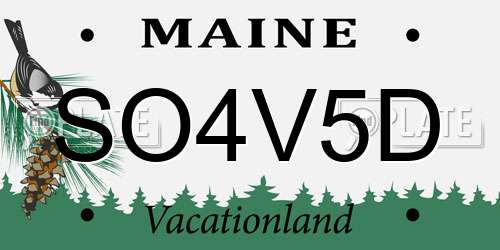 SO4V5D Maine License Plate
