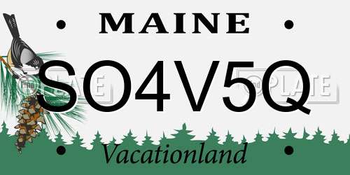 SO4V5Q Maine License Plate