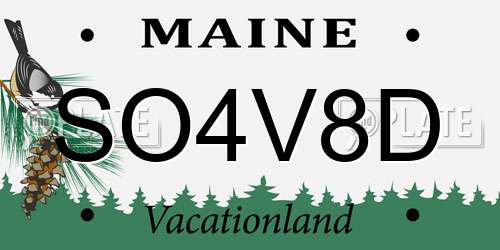 SO4V8D Maine License Plate