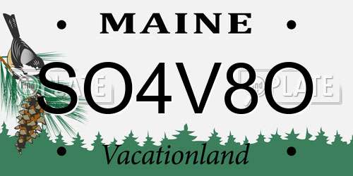 SO4V8O Maine License Plate