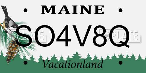SO4V8Q Maine License Plate