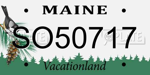 SO50717 Maine License Plate