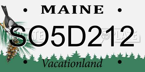 SO5D212 Maine License Plate