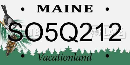 SO5Q212 Maine License Plate
