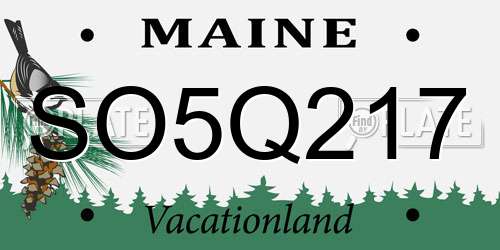 SO5Q217 Maine License Plate