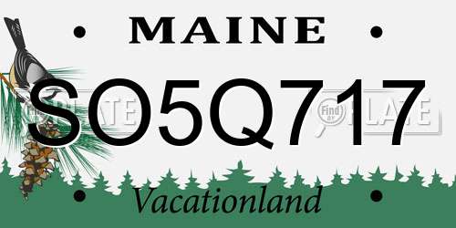 SO5Q717 Maine License Plate