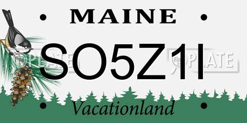 SO5Z1I Maine License Plate