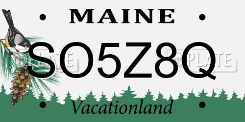 SO5Z8Q Maine License Plate