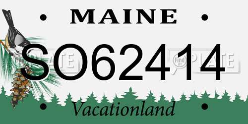 SO62414 Maine License Plate