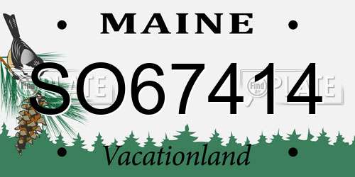 SO67414 Maine License Plate