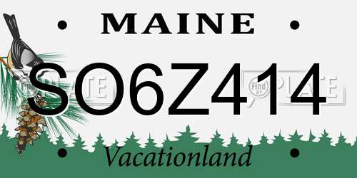 SO6Z414 Maine License Plate