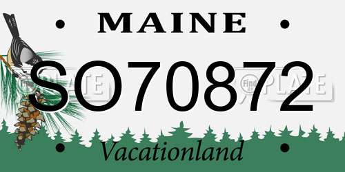 SO70872 Maine License Plate
