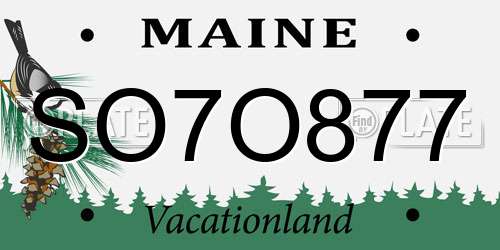 SO7O877 Maine License Plate
