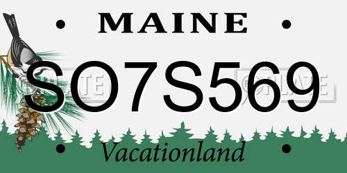 SO7S569 Maine License Plate