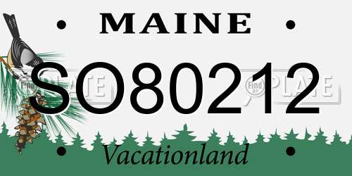 SO80212 Maine License Plate