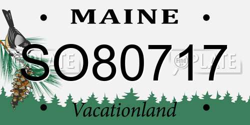 SO80717 Maine License Plate
