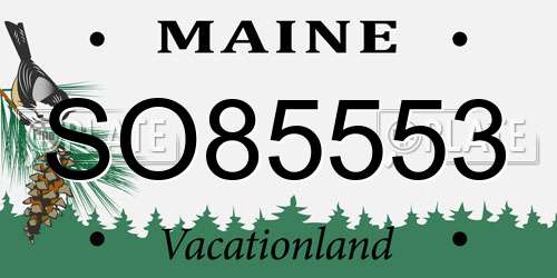 SO85553 Maine License Plate